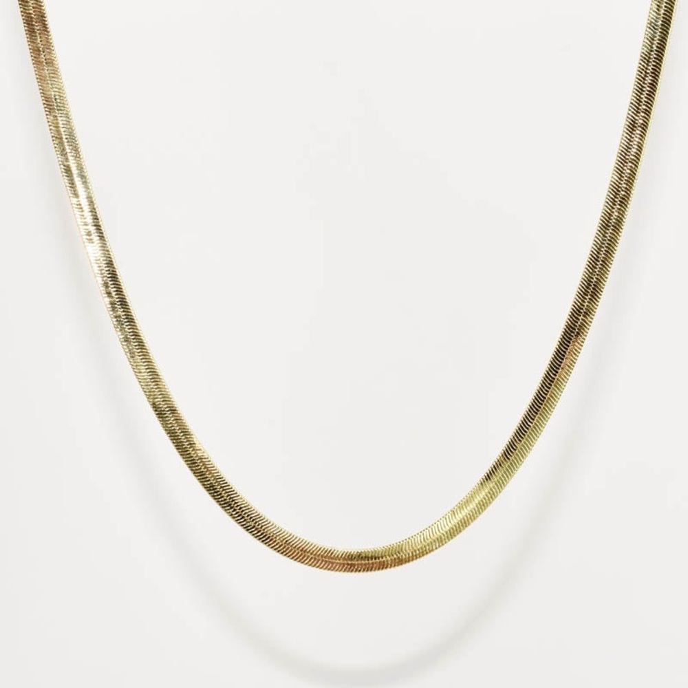 Pretty Bird 14k Gold Plate Snake Chain Necklace - Picture 1 of 3
